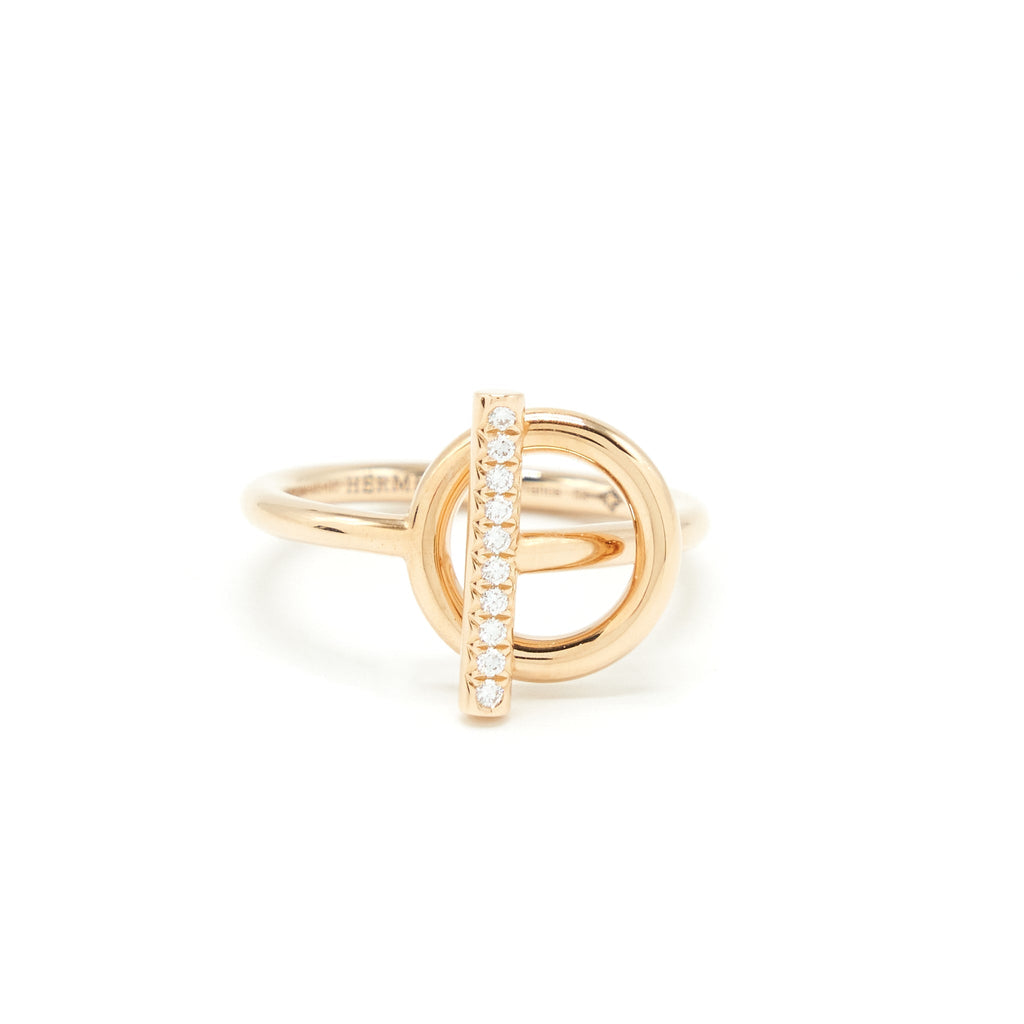 HERMES ECHAPPEE RING ROSE GOLD WITH DIAMONDS