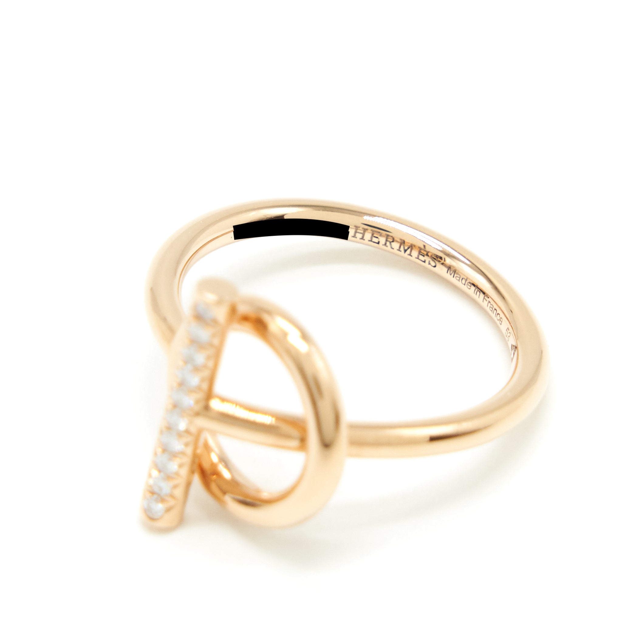 HERMES ECHAPPEE RING ROSE GOLD WITH DIAMONDS