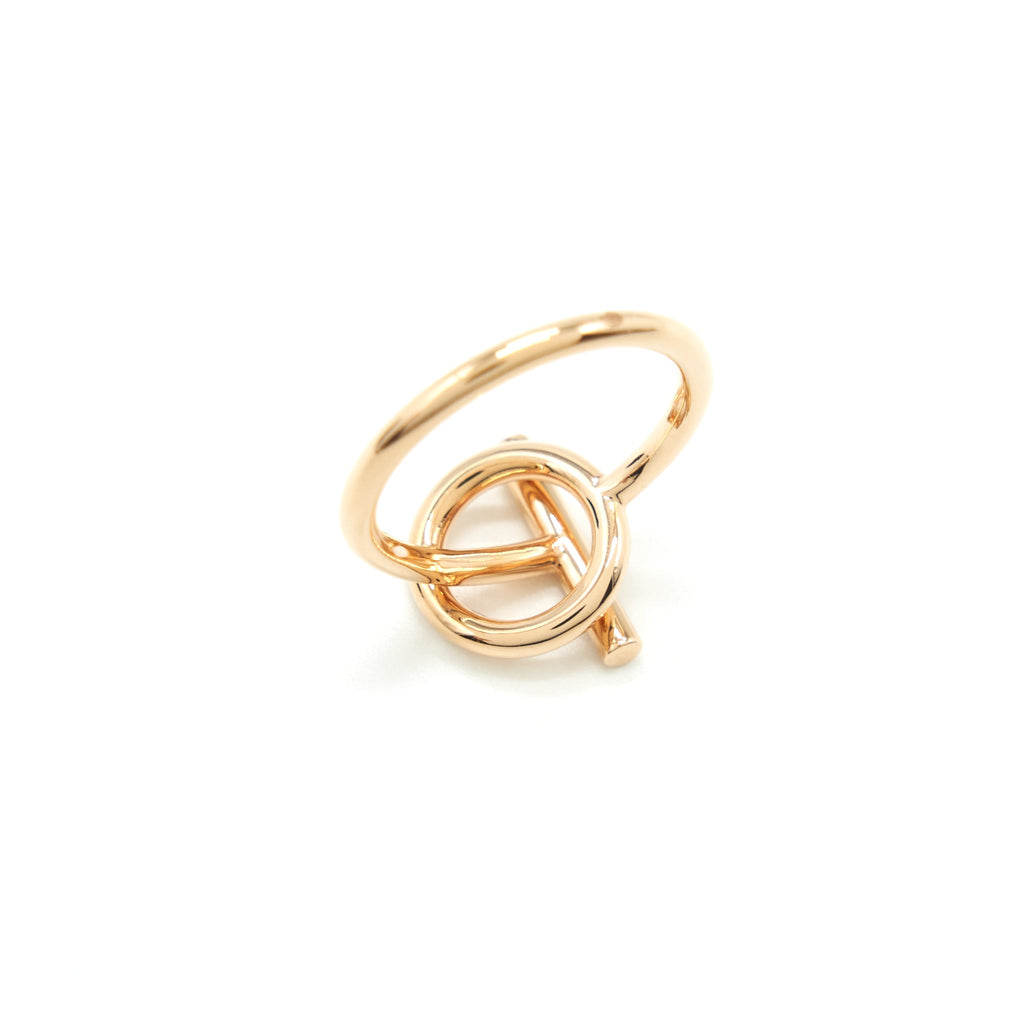 HERMES ECHAPPEE RING ROSE GOLD WITH DIAMONDS