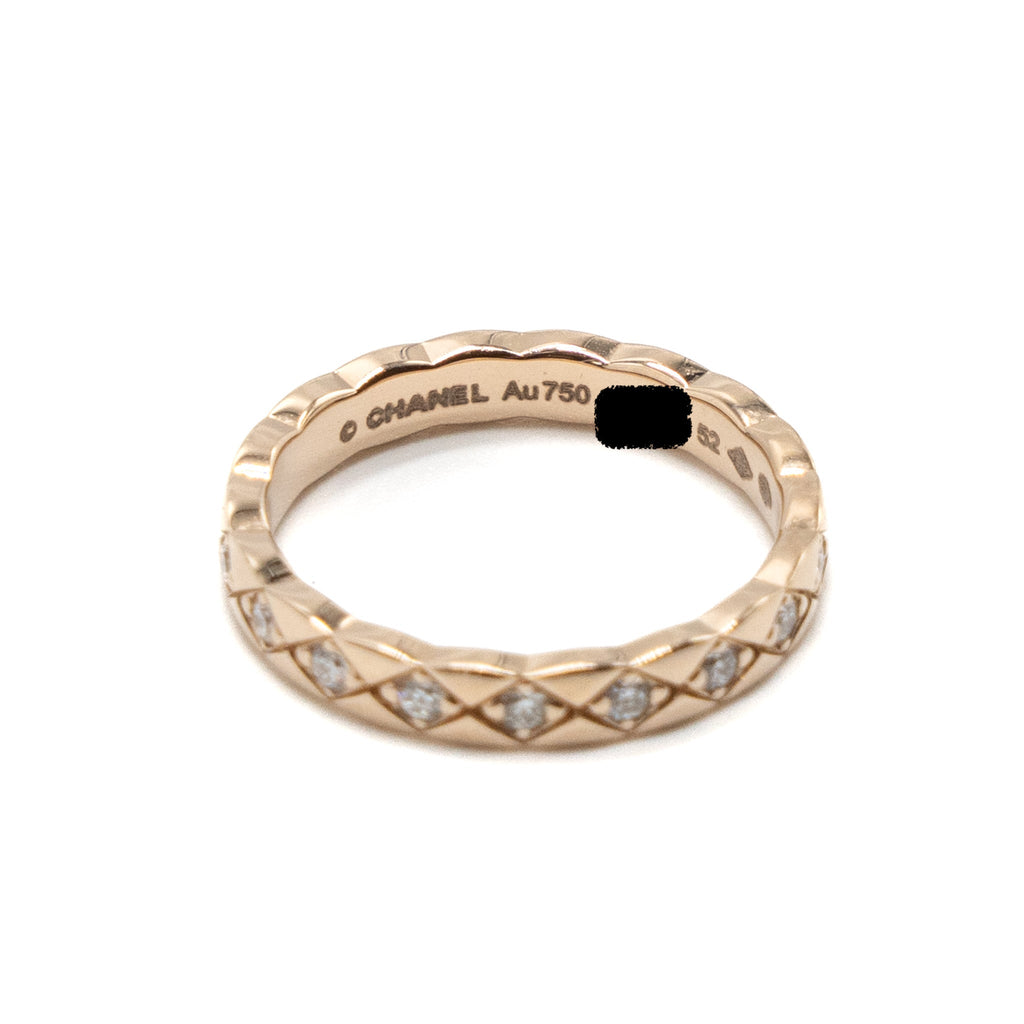 CHANEL COCO CRUSH RINGS MINI VERSION WHITE GOLD/ BEIGE GOLD WITH DIAMONDS (SELL IN A SET)