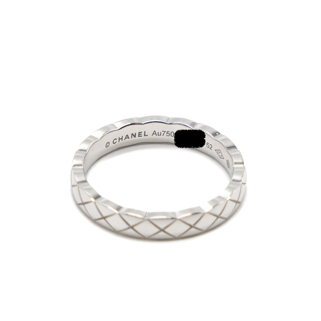 CHANEL COCO CRUSH RINGS MINI VERSION WHITE GOLD/ BEIGE GOLD WITH DIAMONDS (SELL IN A SET)