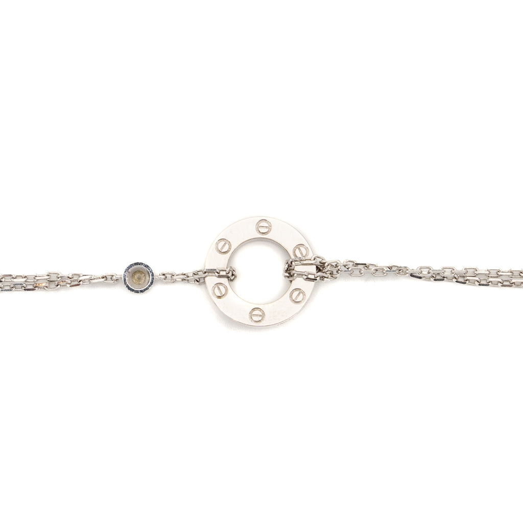 CARTIER LOVE NECKLACE WHITE GOLD WITH 2 DIAMONDS