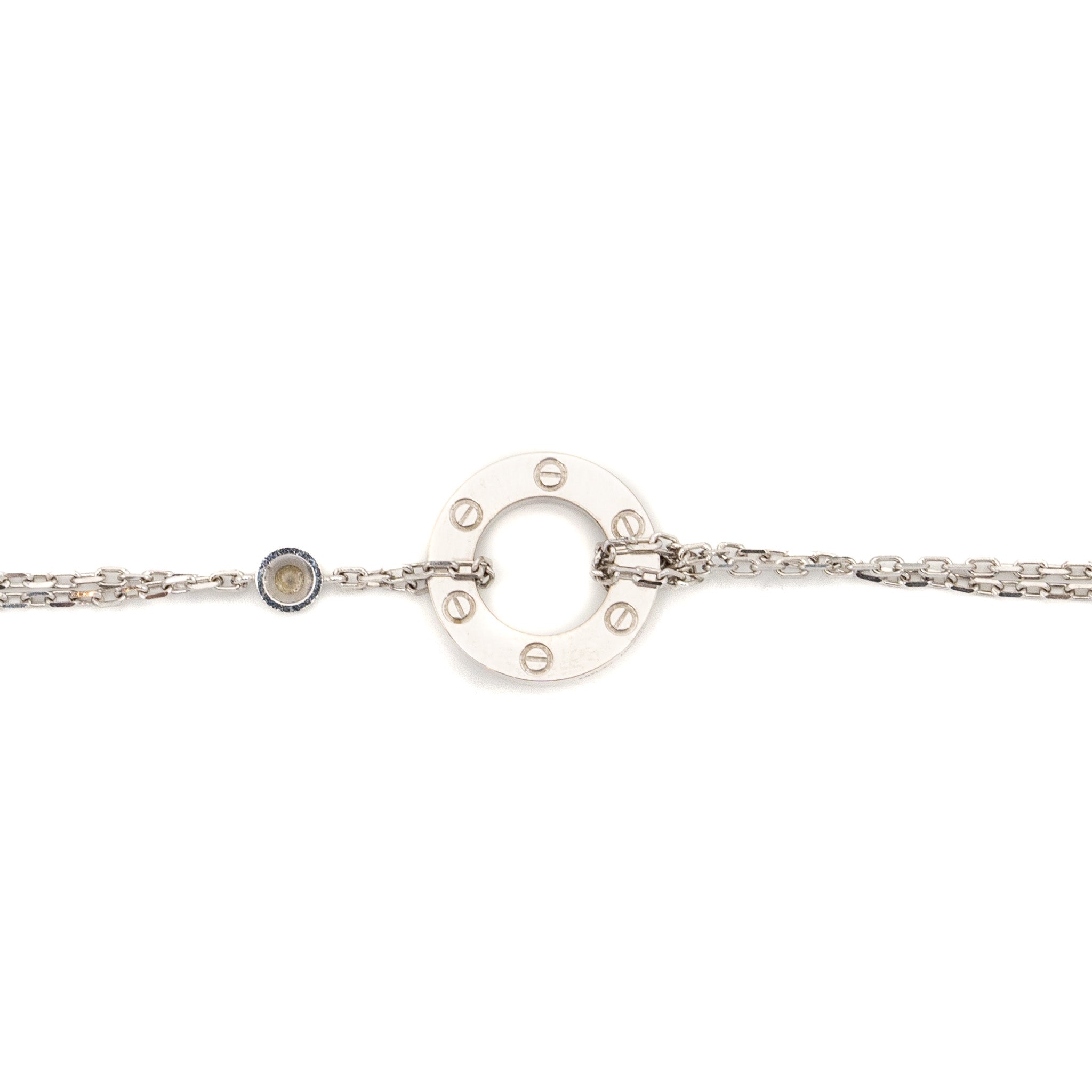 CARTIER LOVE NECKLACE WHITE GOLD WITH 2 DIAMONDS