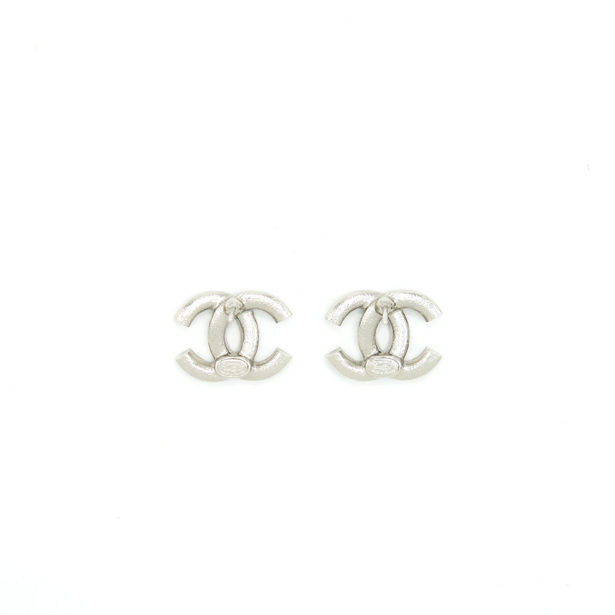 CHANEL CC LOGO CRYSTALS EARRINGS SHW