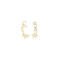 CHANEL LETTER EARRINGS LIGHT GOLD TONE