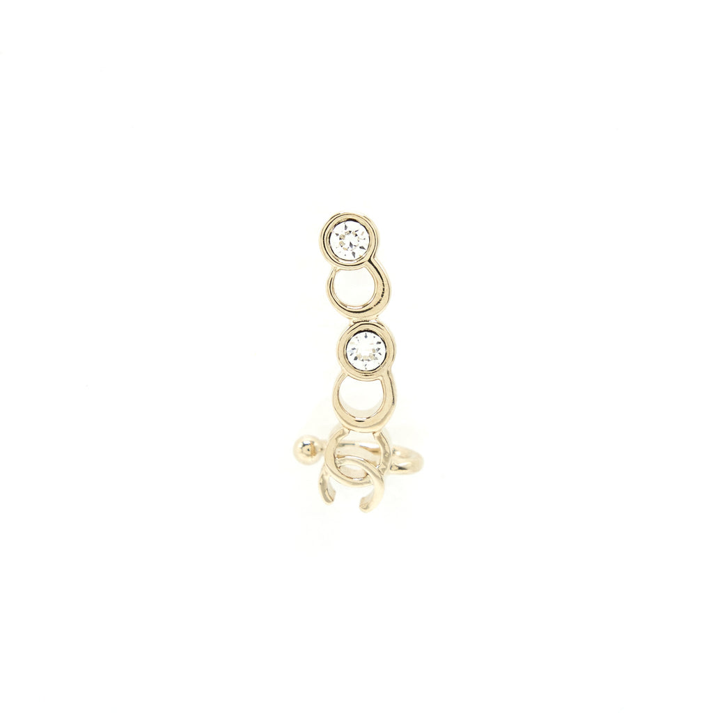 CHANEL LETTER EARRINGS LIGHT GOLD TONE