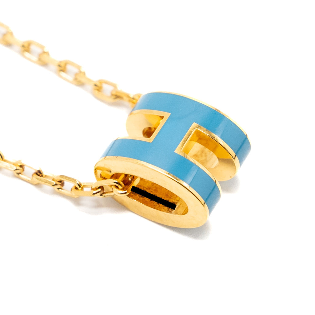 HERMES MINI POP H PENDANT BLUE GHW