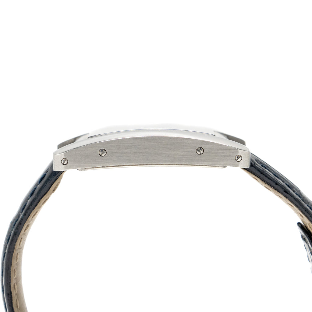 CARTIER TANK AMERICAINE WATCH STEEL CASE WITH ALLIGATOR STRAP MODEL:WSTA0016