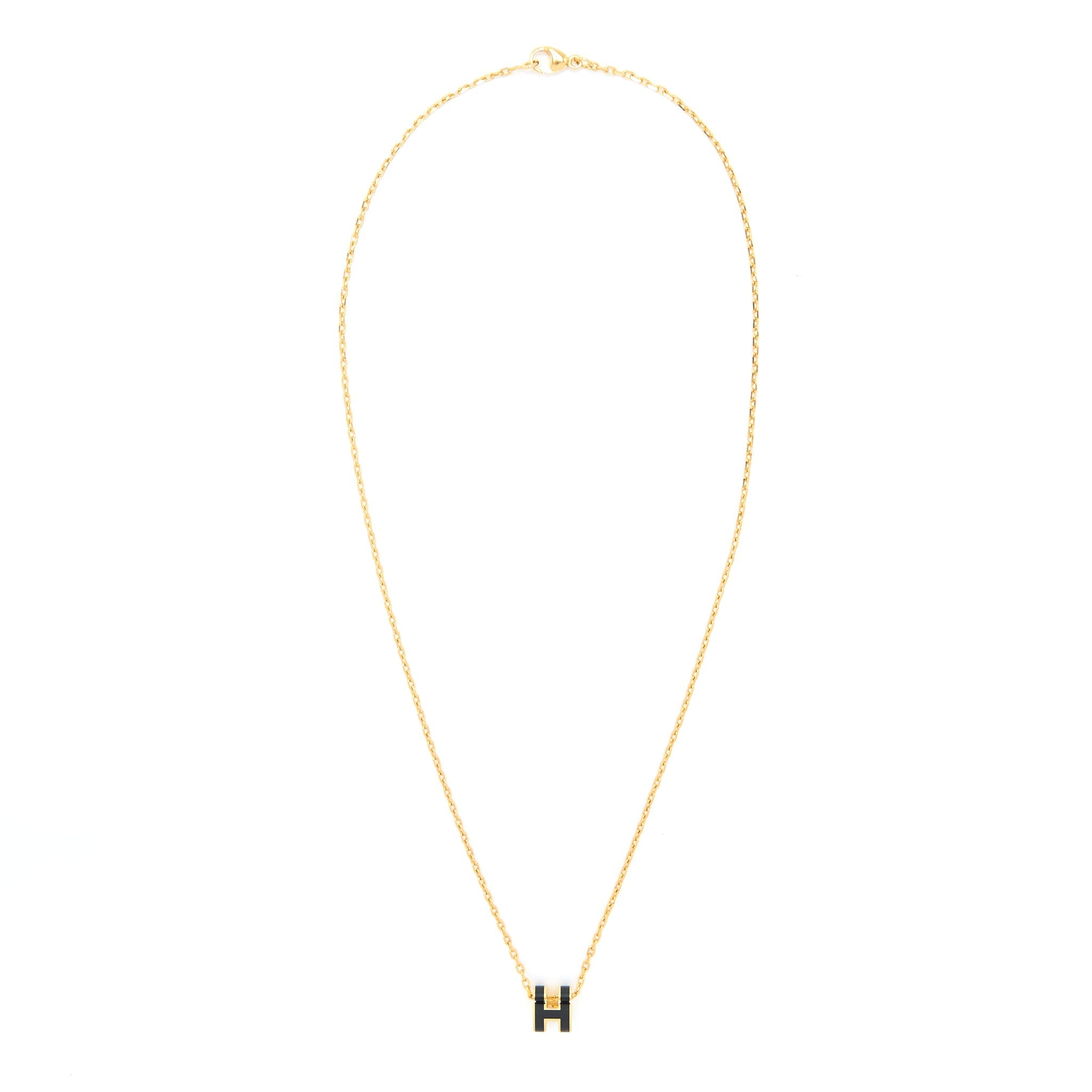 HERMES MINI POP H PENDANT BLACK GHW