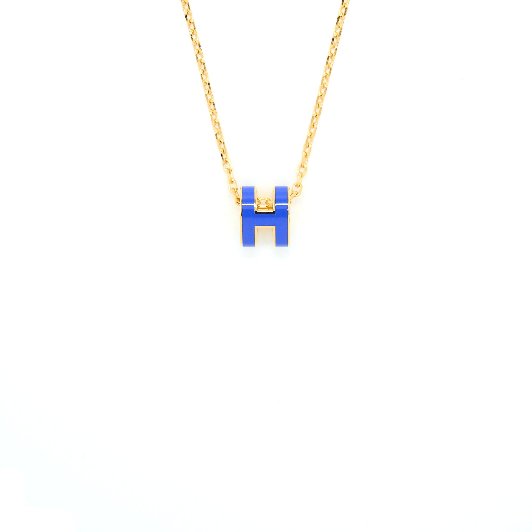 HERMES MINI POP H PENDANT ROYAL BLUE GHW