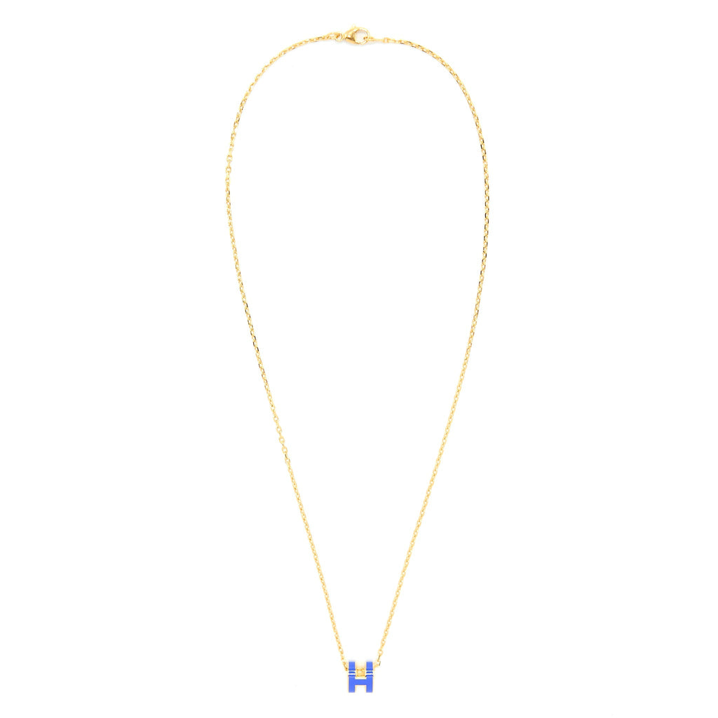 HERMES MINI POP H PENDANT ROYAL BLUE GHW