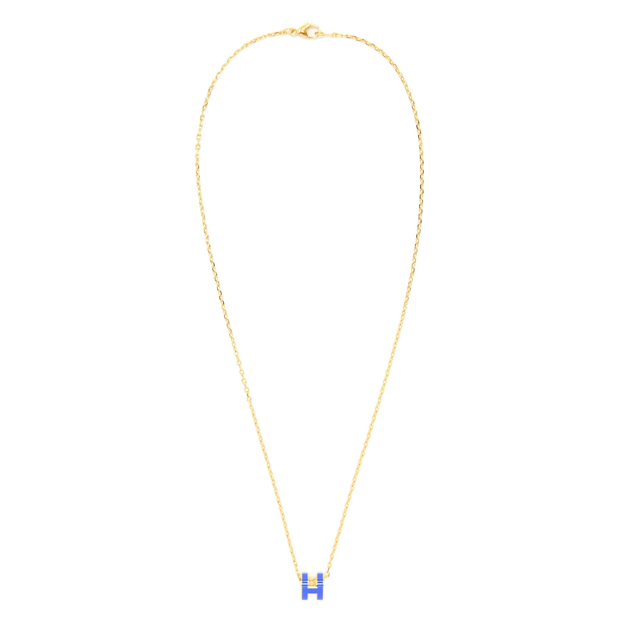 HERMES MINI POP H PENDANT ROYAL BLUE GHW