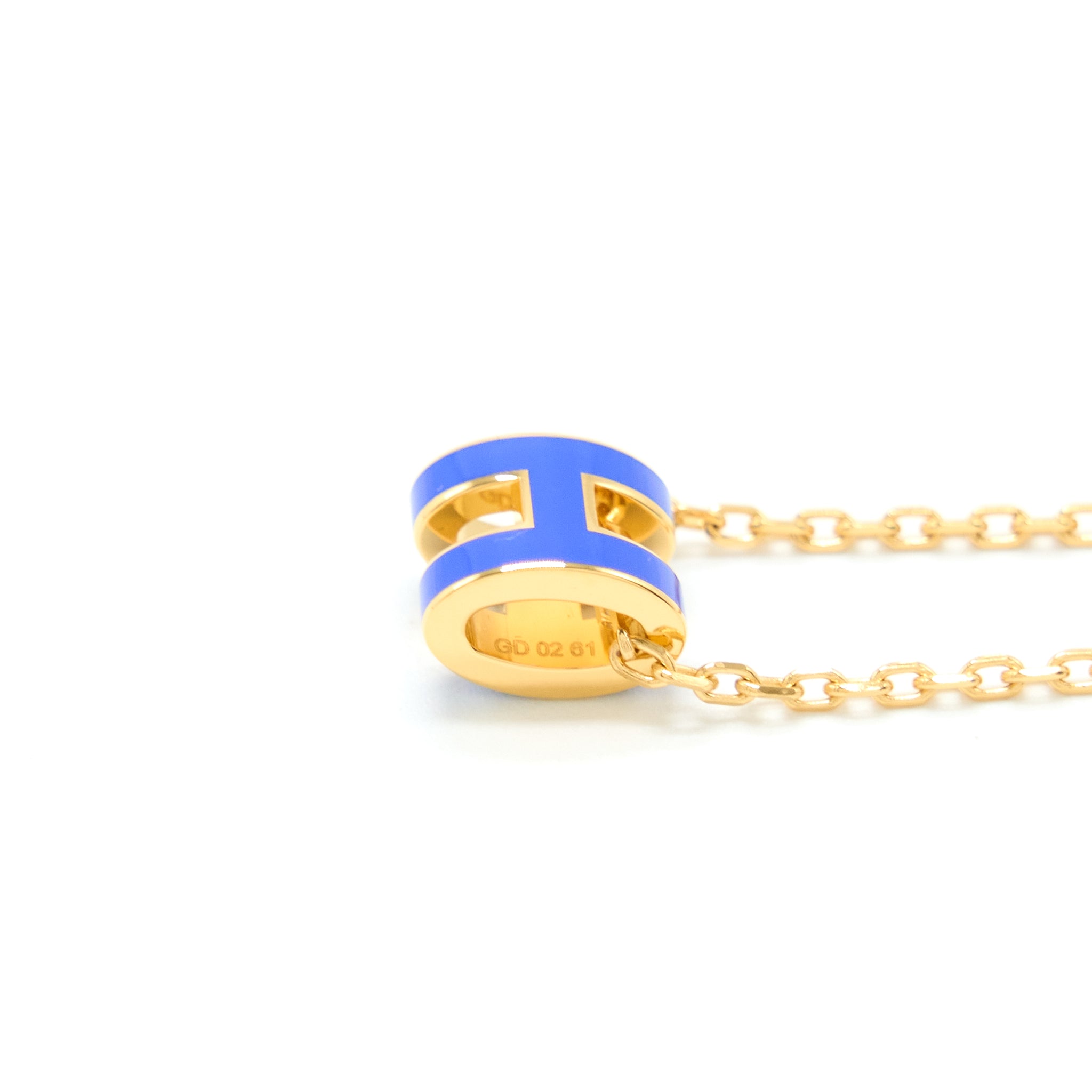 HERMES MINI POP H PENDANT ROYAL BLUE GHW