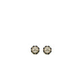 CHANEL ROUND PEARL/CRYSTAL/LEATHER CHAIN EARRING LIGHT GOLD TONE