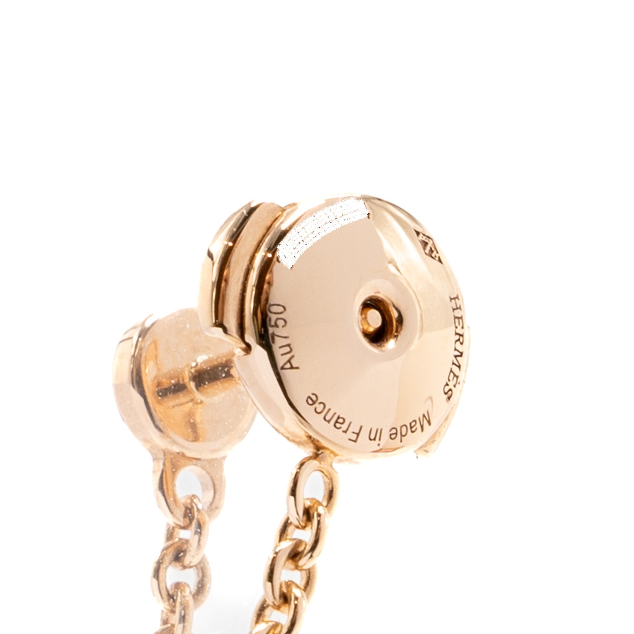 HERMES CHAINE D'ANCRE MINI PUNK EARRINGS ROSE GOLD