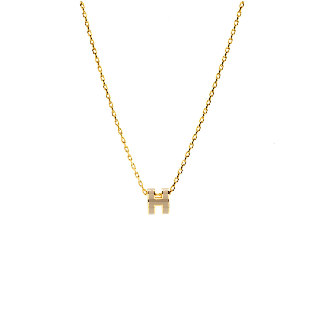 HERMES MINI POP H PENDANT MARRON GLACE GHW