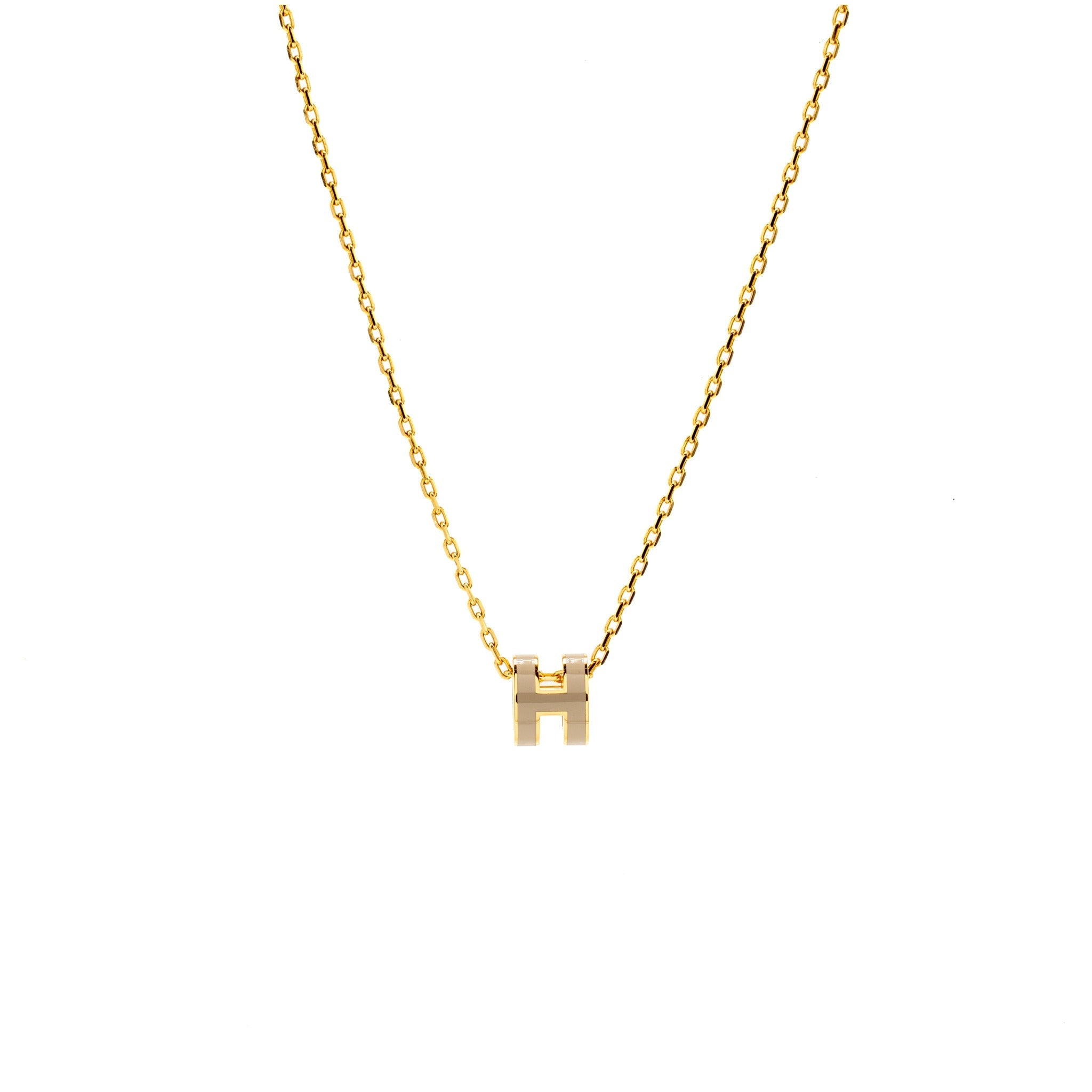 HERMES MINI POP H PENDANT MARRON GLACE GHW