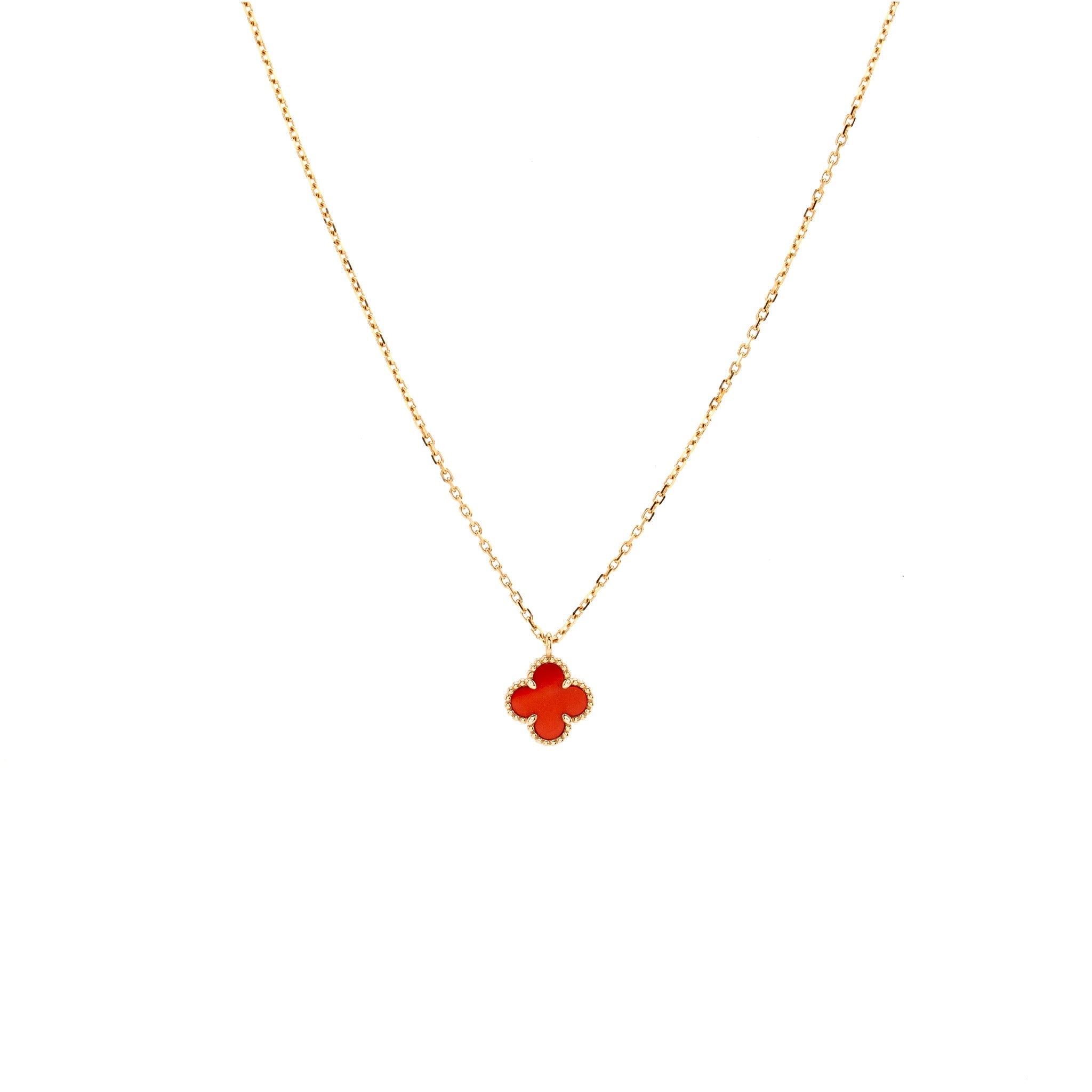 VAN CLEEF AND ARPELS SWEET ALHAMBRA PENDANT PENDANT ROSE GOLD CARNELIAN