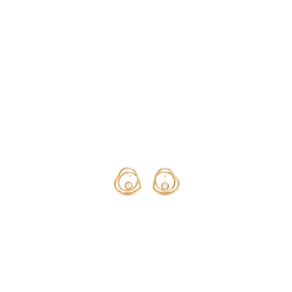 HERMES VERTIGE COEUR EARRINGS ROSE GOLD WITH DIAMONDS