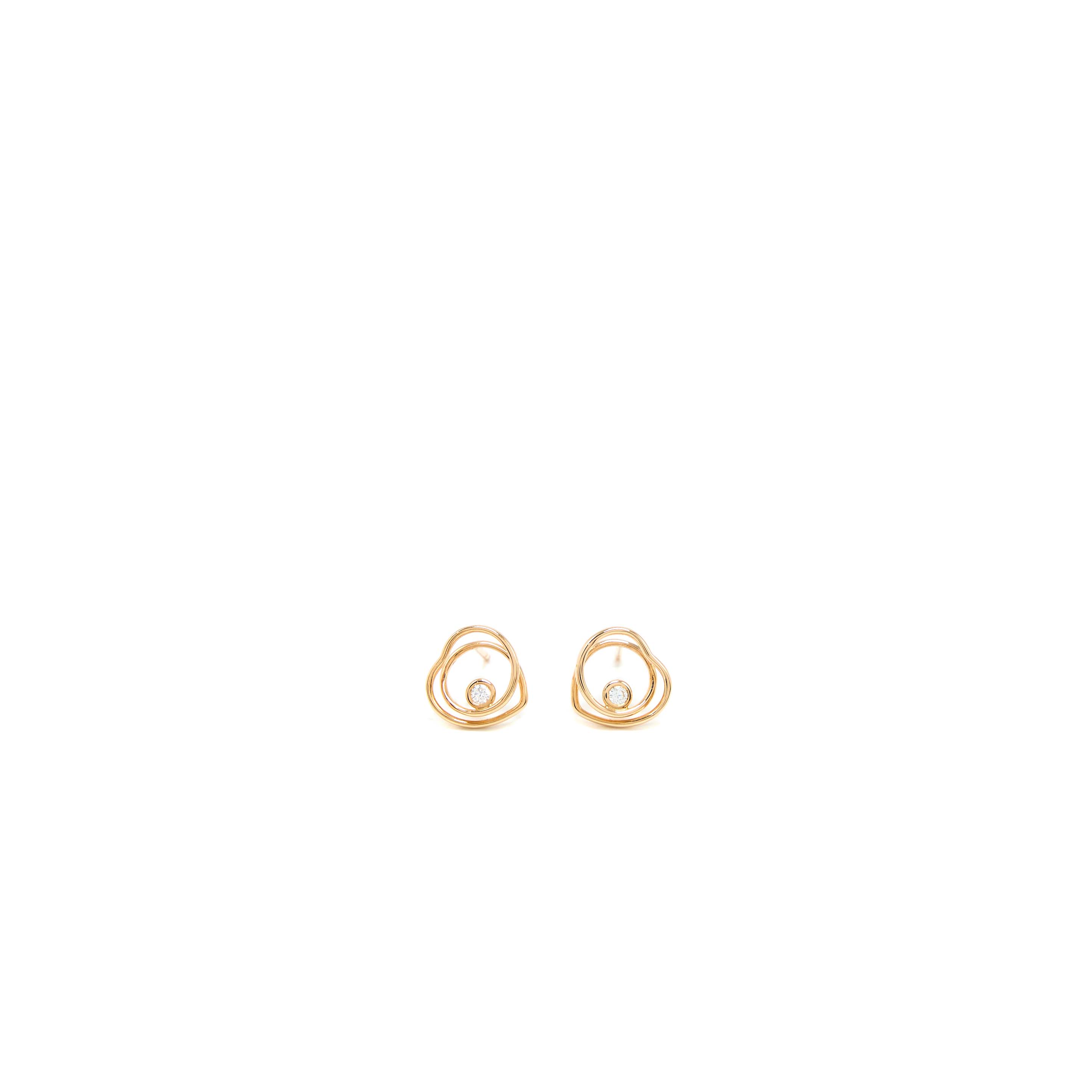HERMES VERTIGE COEUR EARRINGS ROSE GOLD WITH DIAMONDS