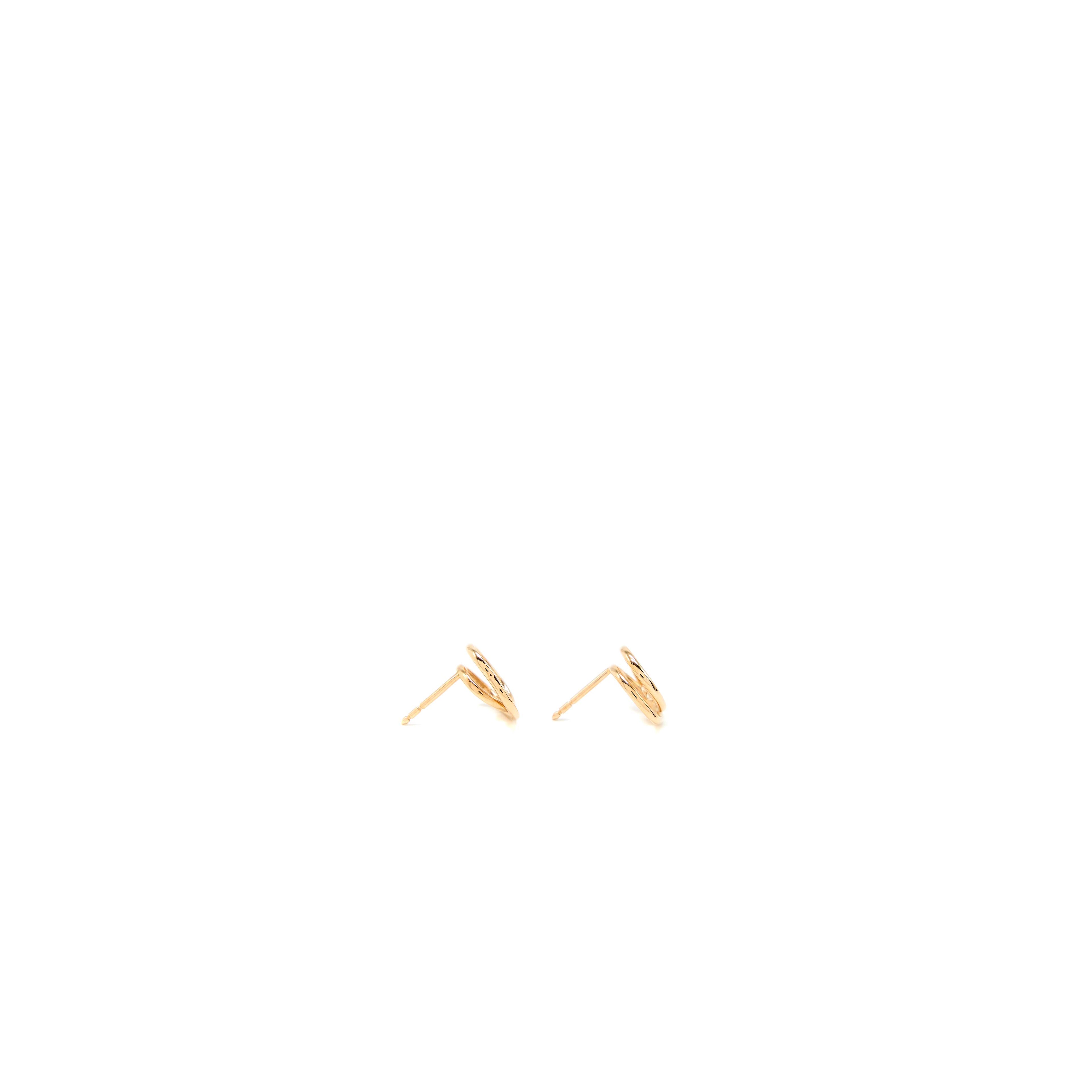 HERMES VERTIGE COEUR EARRINGS ROSE GOLD WITH DIAMONDS