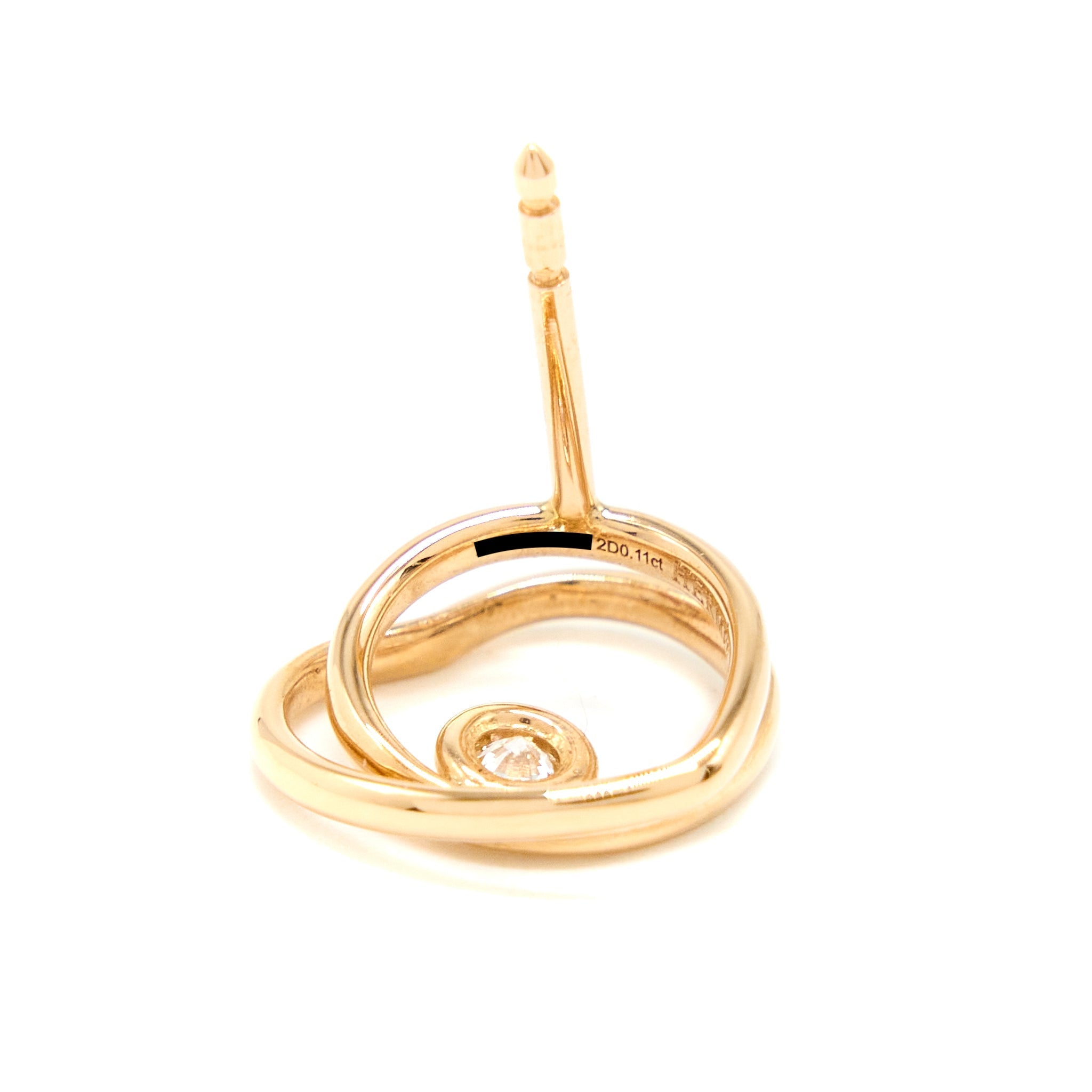 HERMES VERTIGE COEUR EARRINGS ROSE GOLD WITH DIAMONDS