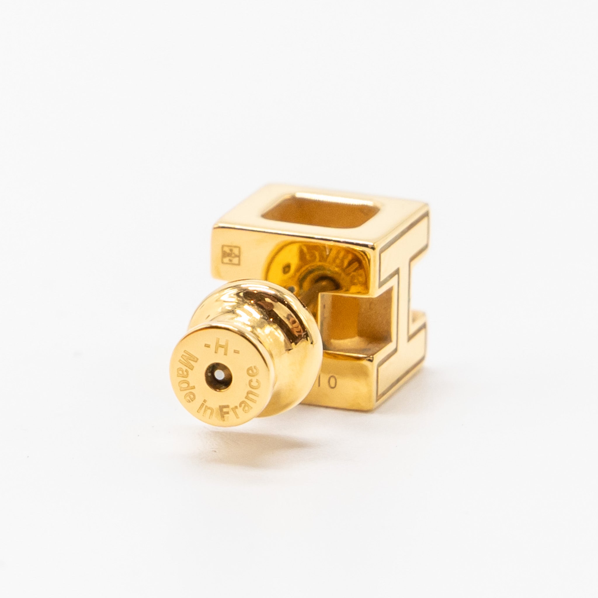 HERMES CAGE D’H EARRINGS ROSE DRAGEE RGHW