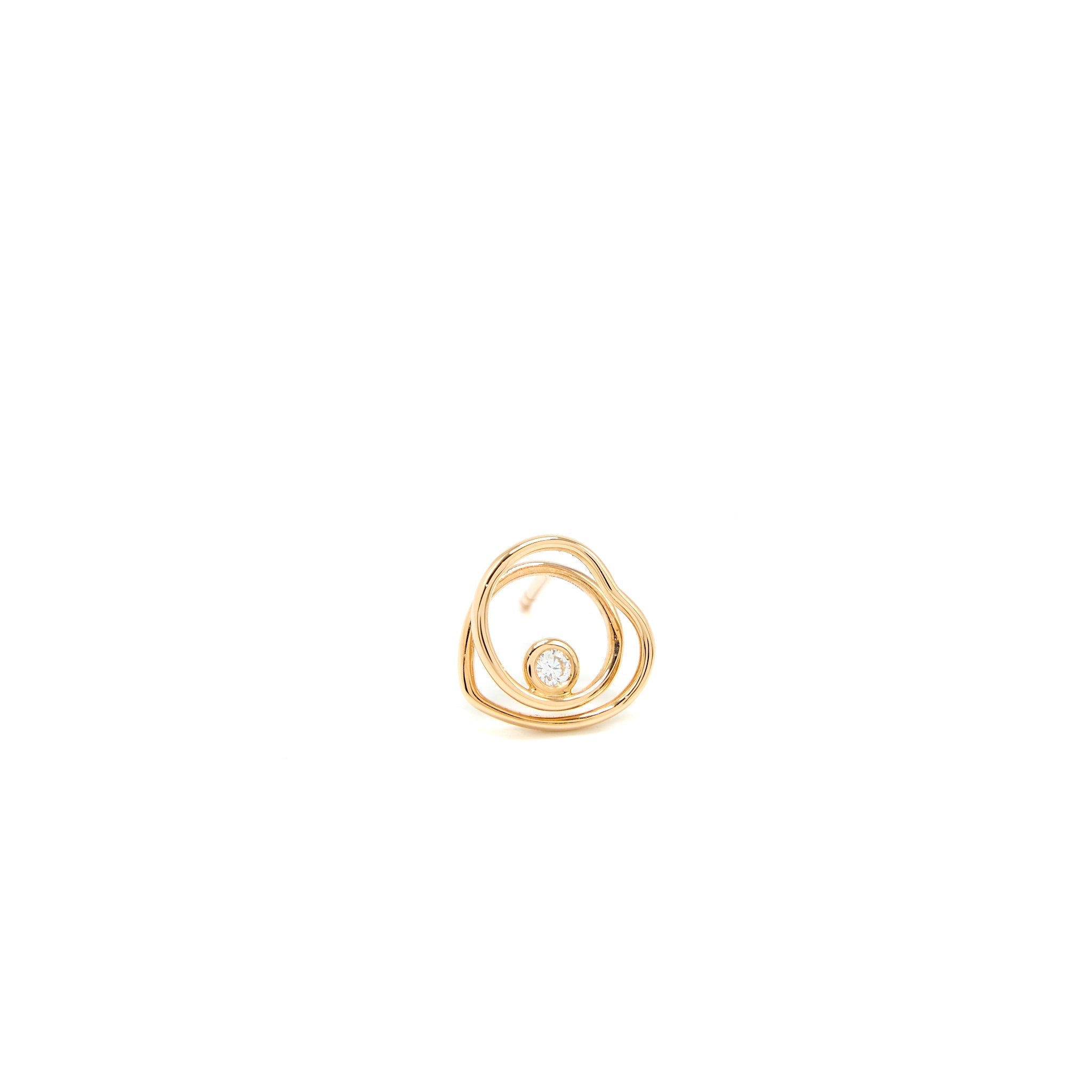 HERMES VERTIGE COEUR EARRINGS ROSE GOLD WITH DIAMONDS