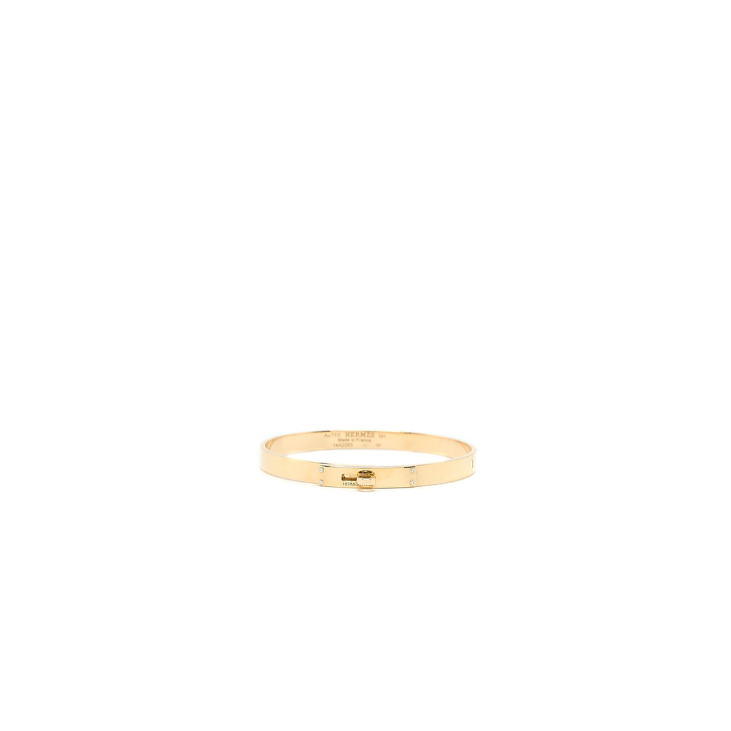 HERMES KELLY BRACELET ROSE GOLD 4 DIAMONDS