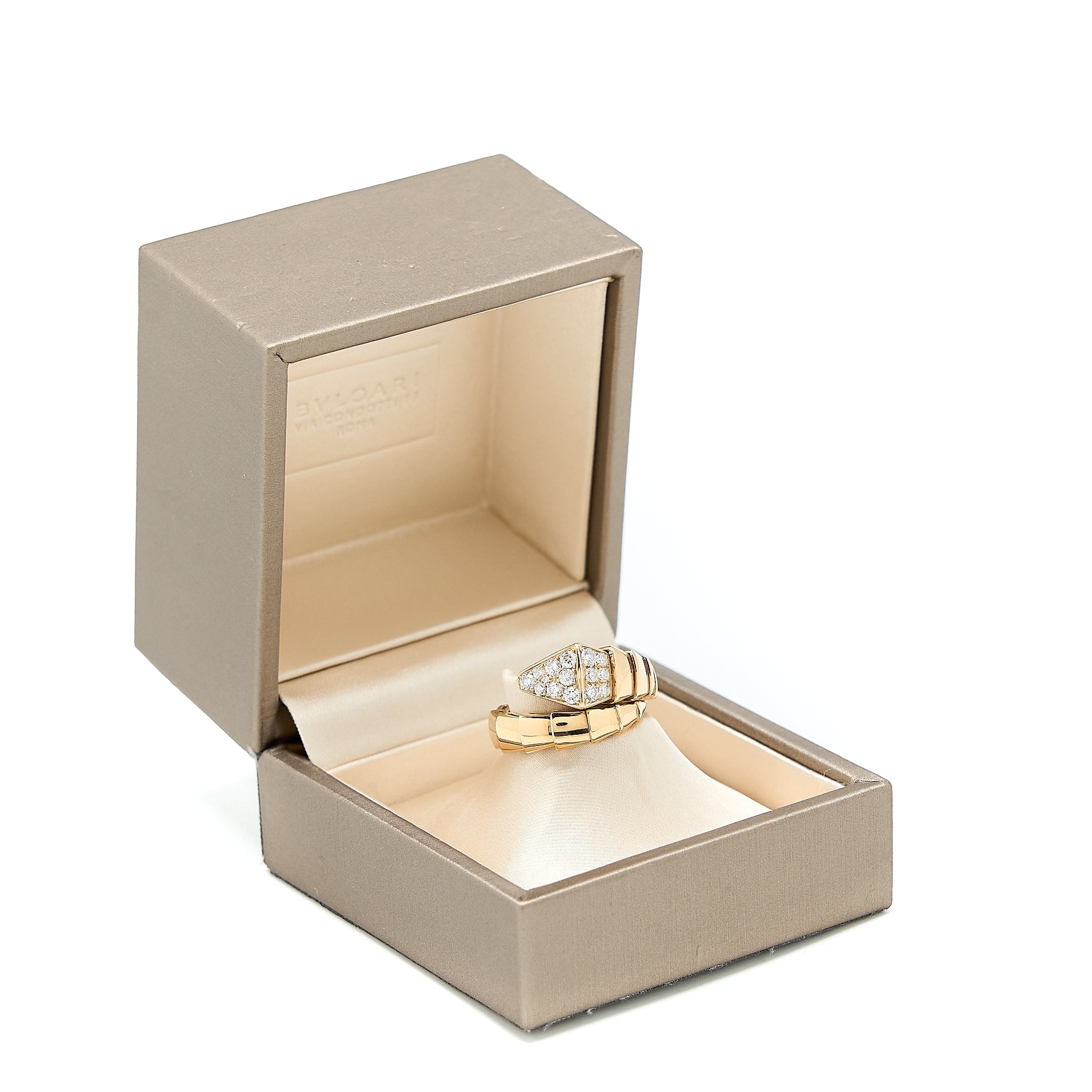 BVLGARI SERPENTI VIPER RING ROSE GOLD DIAMONDS