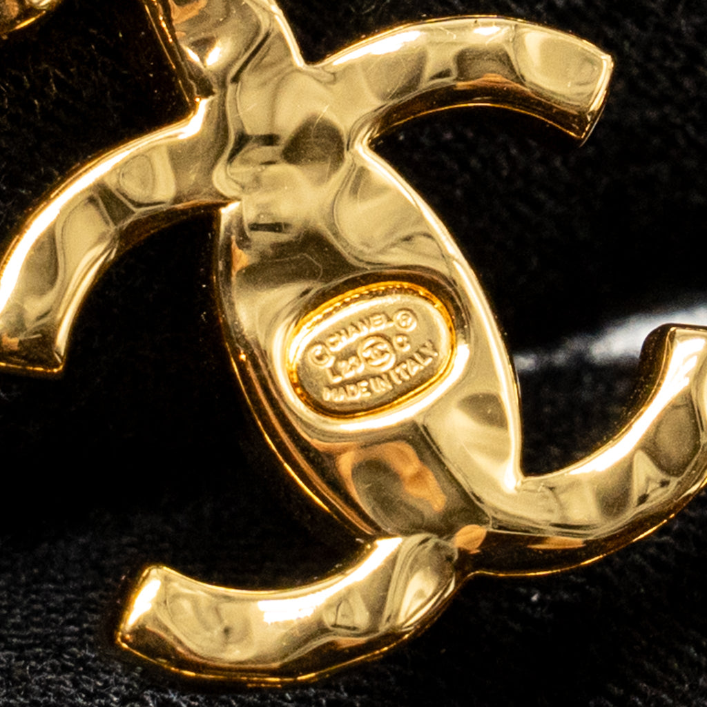 CHANEL GIANT HEART AND CC LOGO EARRINGS WITH CRYSTAL GOLD TONE