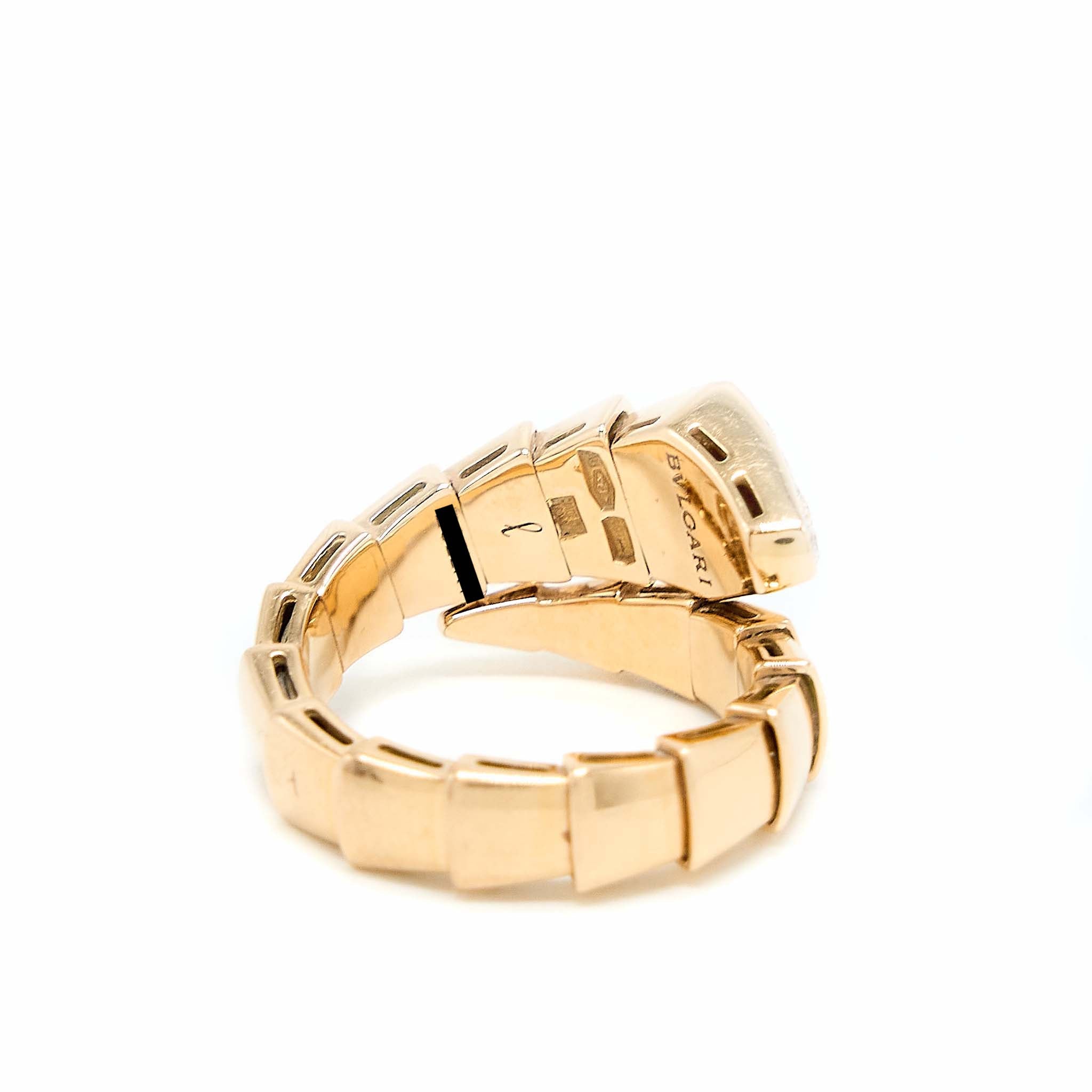 BVLGARI SERPENTI VIPER RING ROSE GOLD DIAMONDS