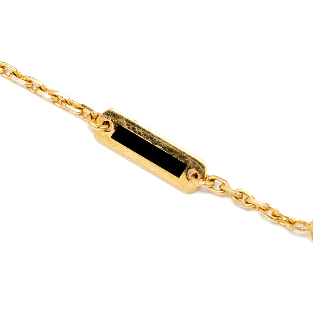 VAN CLEEF & ARPELS 2019 HOLIDAY LIMITED VINTAGE ALHAMBRA PENDANT YELLOW GOLD/BLUE PORCELAIN,DIAMOND