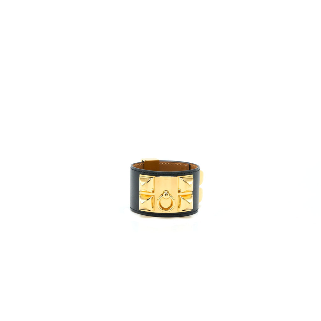 HERMES COLLIER DE CHIEN BRACELET BLACK GHW