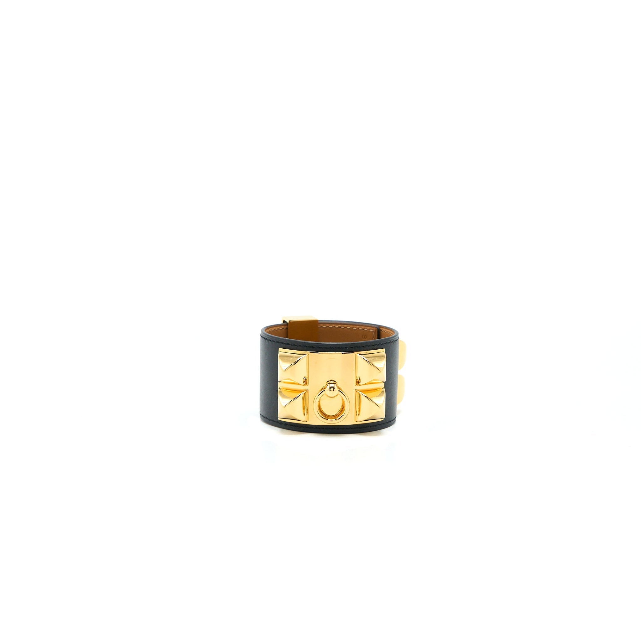 HERMES COLLIER DE CHIEN BRACELET BLACK GHW