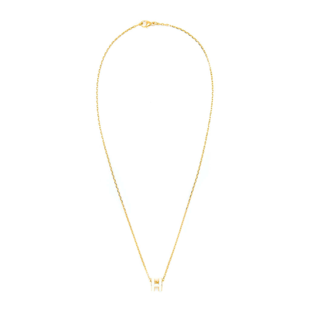 HERMES MINI POP H PENDANT BLANC GHW