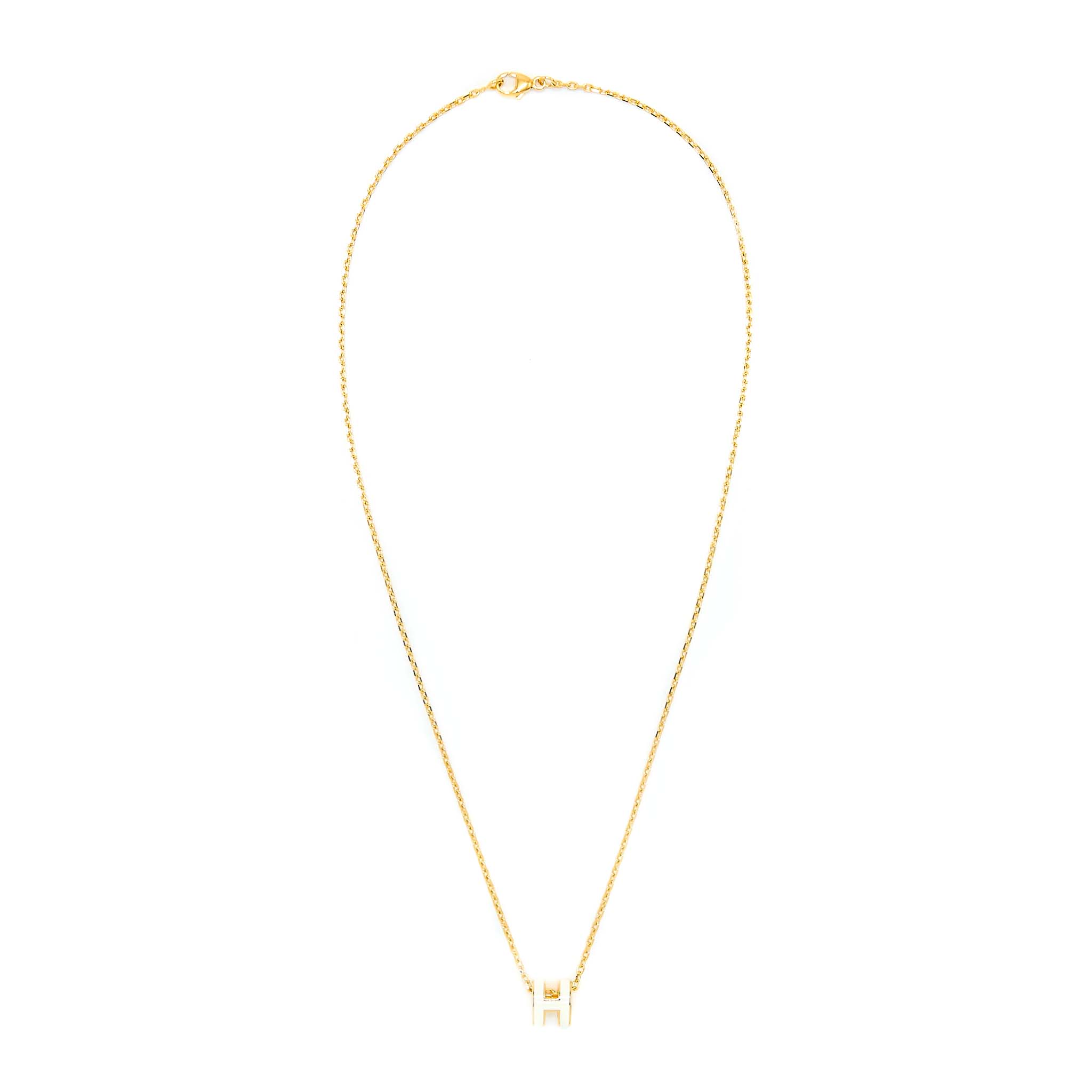 HERMES MINI POP H PENDANT BLANC GHW