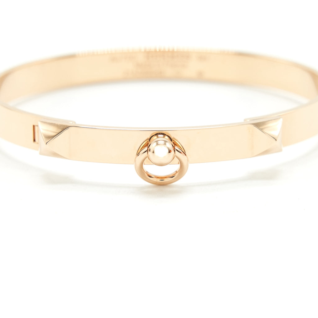 HERMES COLLIER DE CHIEN BRACELET ROSE GOLD