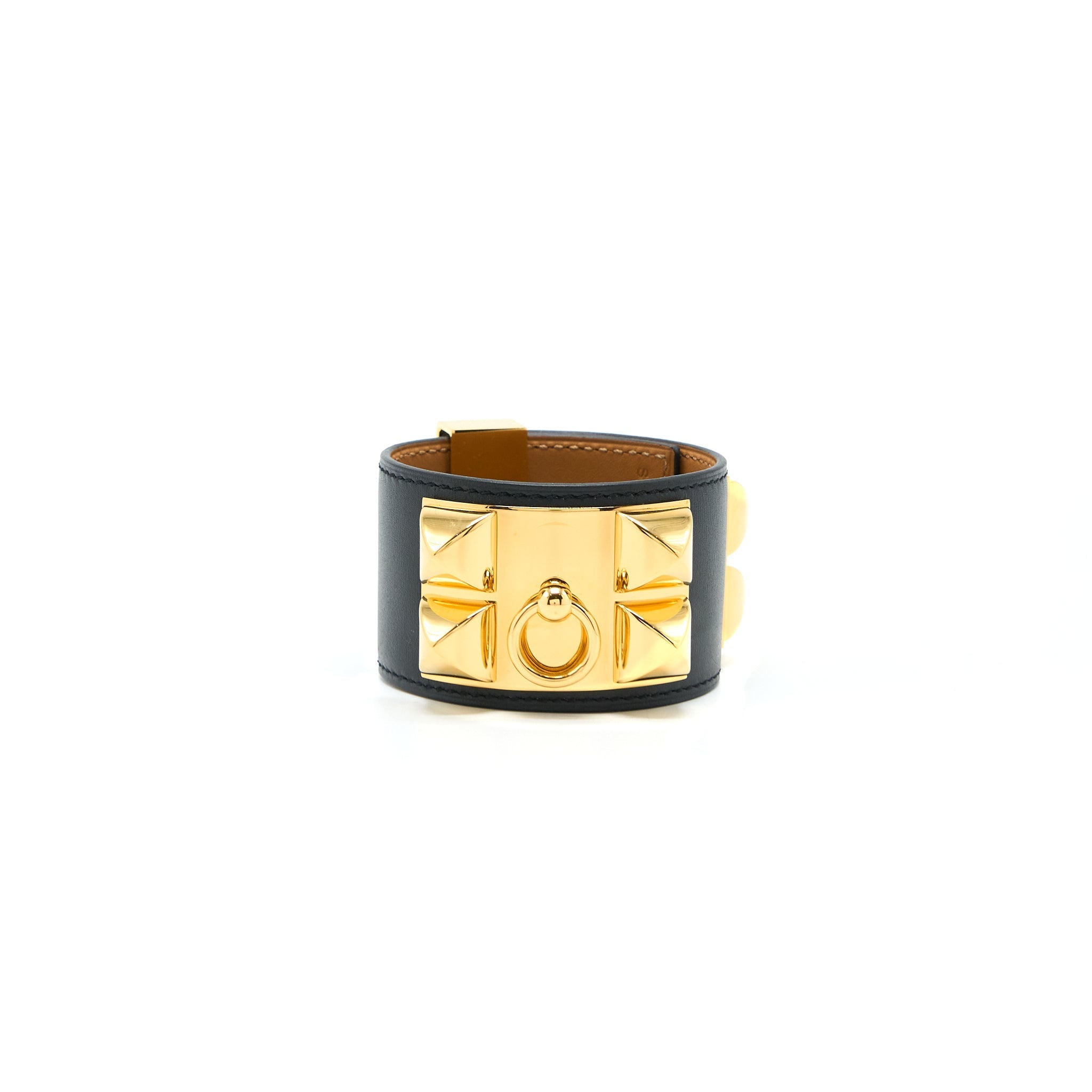 HERMES COLLIER DE CHIEN BRACELET BLACK GHW