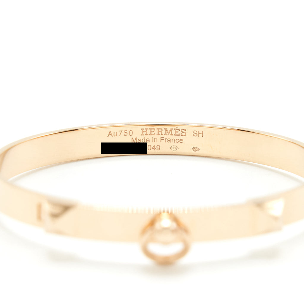 HERMES COLLIER DE CHIEN BRACELET ROSE GOLD