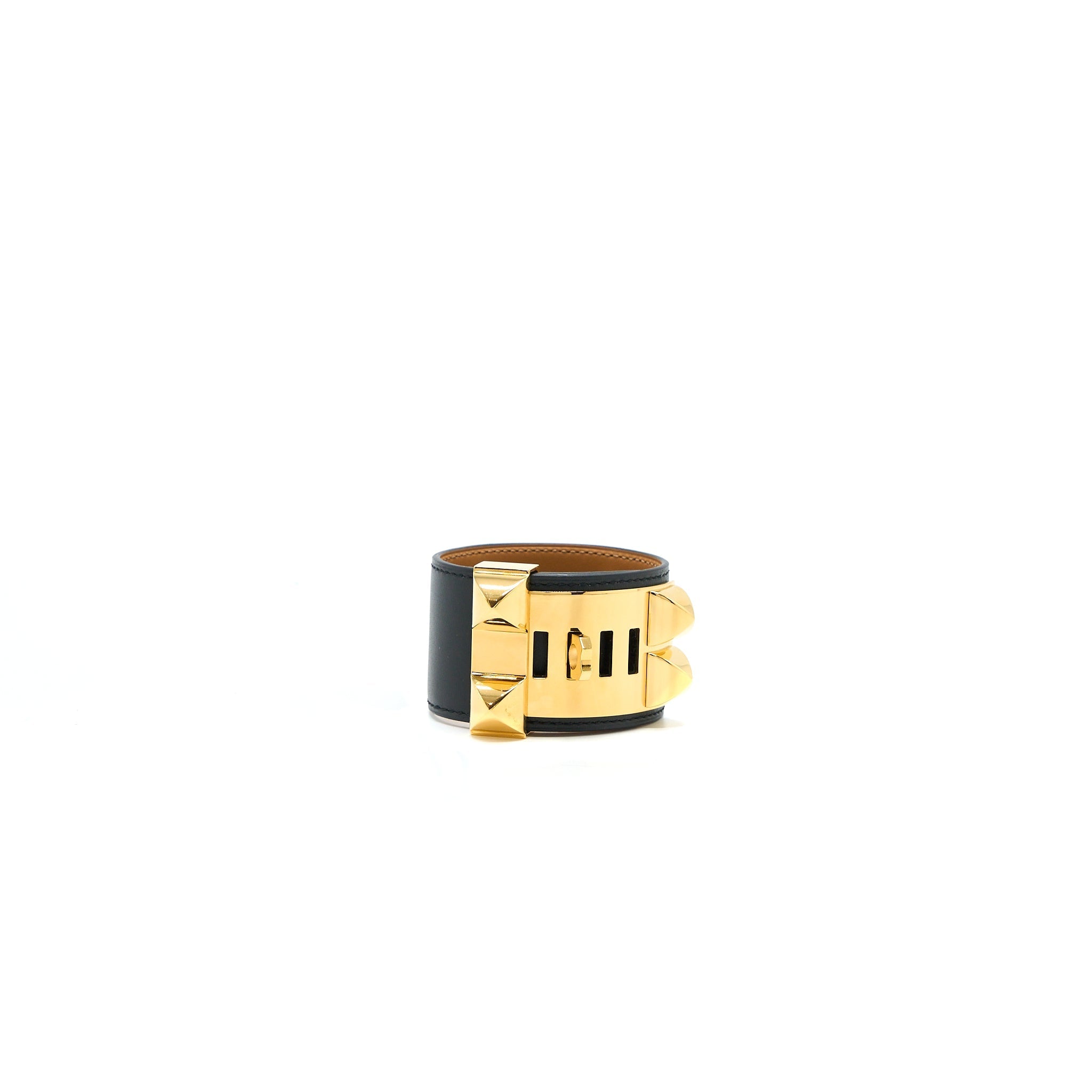 HERMES COLLIER DE CHIEN BRACELET BLACK GHW