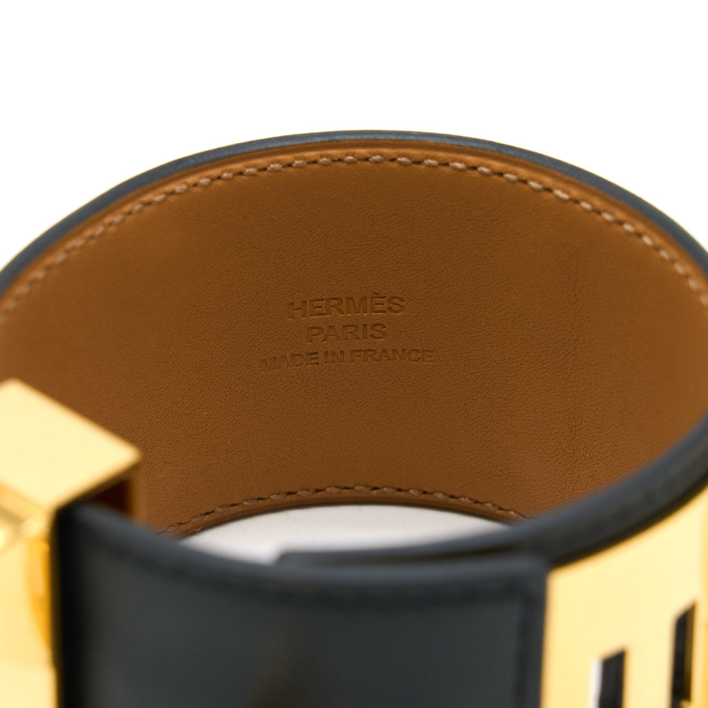 HERMES COLLIER DE CHIEN BRACELET BLACK GHW
