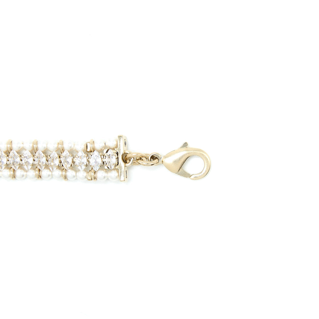 CHANEL CC LOGO CHOCKER CRYSTAL/PEARL LGHW