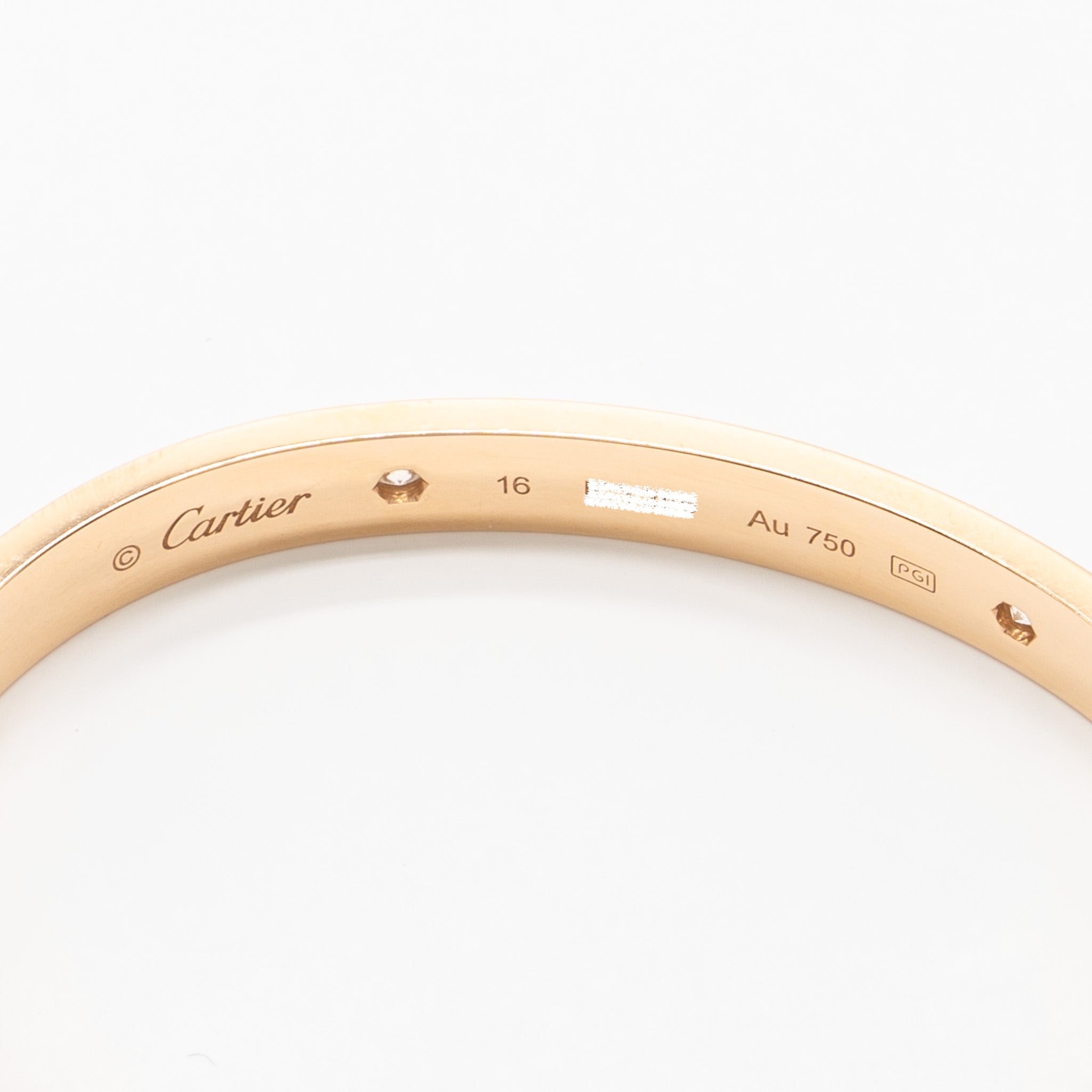 CARTIER LOVE BRACELET ROSE GOLD 4 DIAMONDS