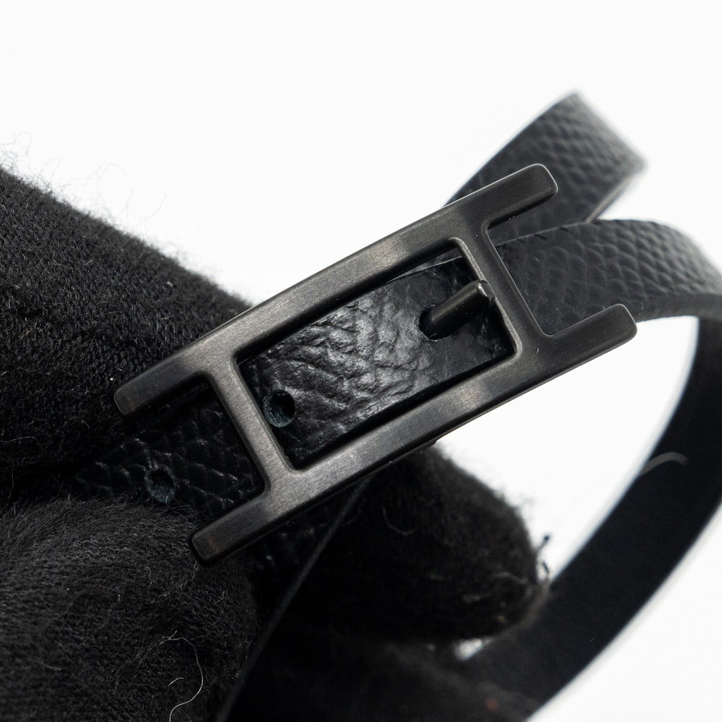 HERMES SIZE T4 BEHAPI DOUBLE TOUR BRACELET SO BLACK