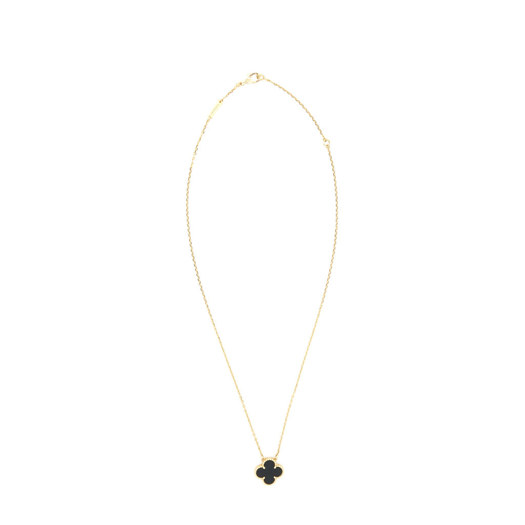 VAN CLEEF AND ARPELS VINTAGE ALHAMBRA PENDANT YELLOW GOLD OYNX