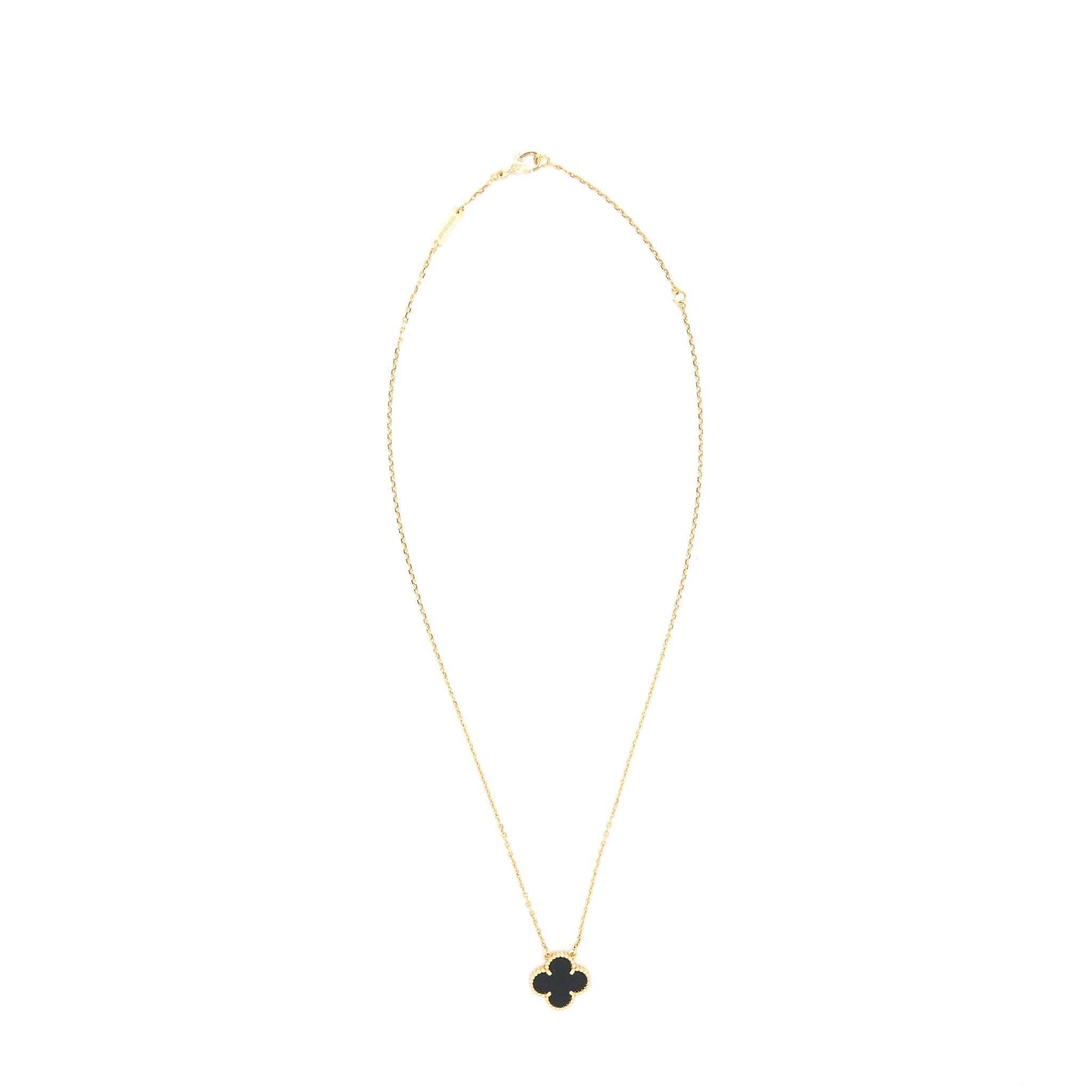 VAN CLEEF AND ARPELS VINTAGE ALHAMBRA PENDANT YELLOW GOLD OYNX