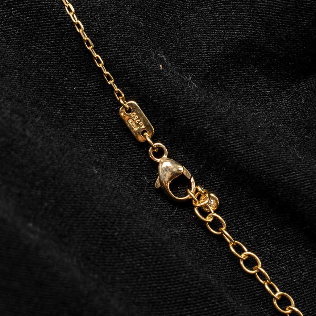 GUCCI DOUBLE G NECKLACE YELLOW GOLD, DIAMONDS
