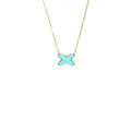 CHAUMET JEUX DE LIENS NECKLACE TURQUOISE/ROSE GOLD WITH ONE DIAMOND