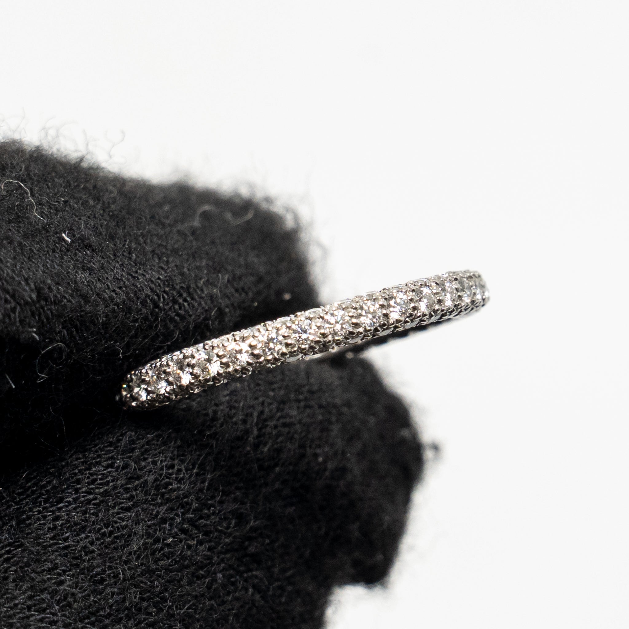 TIFFANY NARROW ETOILE BAND RING PLATINUM DIAMONDS PAVE